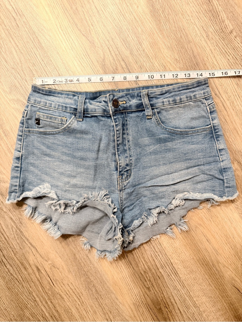 Women's Light Wash Distressed Denim Shorts